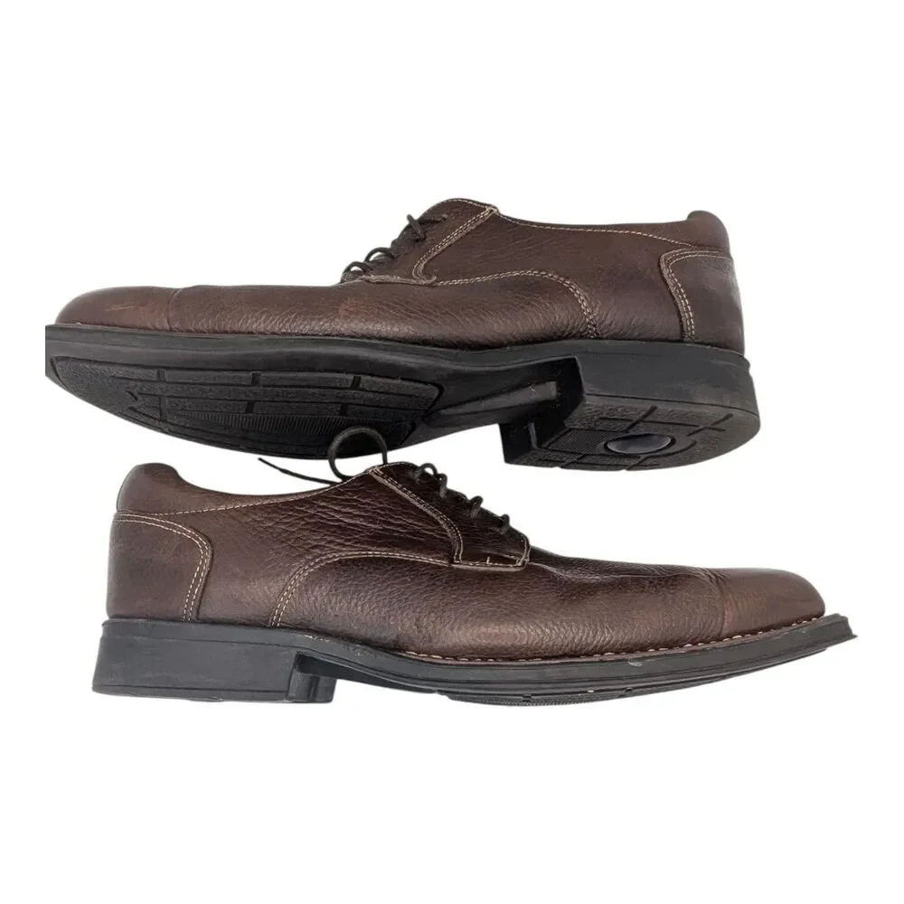 Belvedere Bay Bridge Men's Brown Pebbled Leather Split Toe Oxford Dress Shoes 11